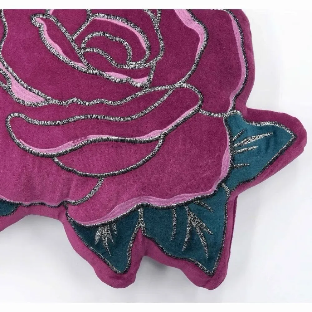 Celestial Garden Velvet Rose Decorative Throw Pillow Floral New
